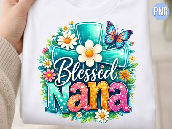 Download Blessed Nana Cross Butterfly Floral PNG - Blessed Collection