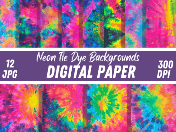 Download Vintage Groovy Neon Tie Dye Backgrounds - Tie dye Collection