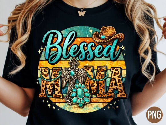 Download Blessed Mama Western Turquoise PNG - Blessed Collection