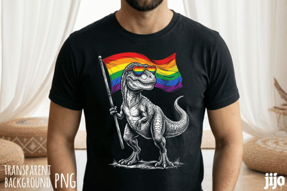 Download Trex Dinosaur Pride Flag PNG - Premium Resources